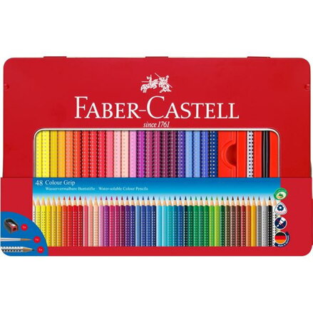 Faber-Castell - Grip pastelky v plechovej krabičke, 48 ks+