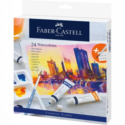 Akvarelové farby v tube Faber-Castell, 24 farebné