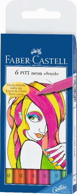 Pitt Artist pen Faber-Castell - neon, 6 ks