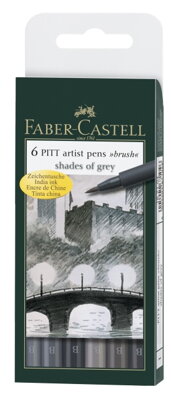 Pitt Artist pen Faber-Castell - shades of grey, 6 ks
