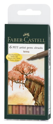 Pitt Artist pen Faber-Castell - terra, 6 ks