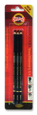 Gioconda Koh-i-noor - čierny umelý uhlík v ceruzke, 3 ks