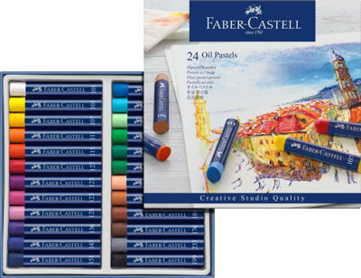 Olejový pastel Faber-Castell, 24 ks - okrúhly