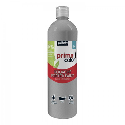 Pébéo temperová farba 1000ml: metalická strieborná