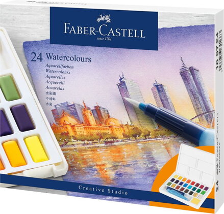 Faber-Castell cestovná akvarelová sada, 24ks