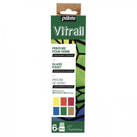 PÉBÉO Vitrail sada farieb na sklo 6 x 20 ml