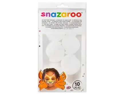 Snazaroo - hubka na maľovanie tváre, 10 ks polovičné