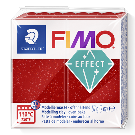 FIMO effect - trblietavá červená, č.202