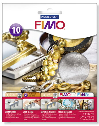 FIMO kovové plátky strieborné, 10ks