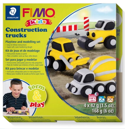 FIMO sada KIDS stavebné autá 4ks x 42g