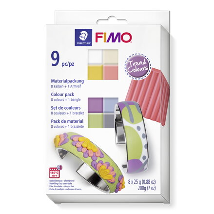 FIMO sada TREND 8ks x 25g + náramok