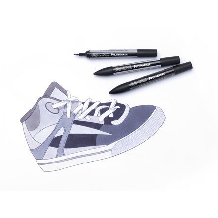 Winsor & Newton ProMarker - 24ks šedé odtiene