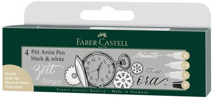 Pitt Artist pen Faber-Castell - black & white 4ks