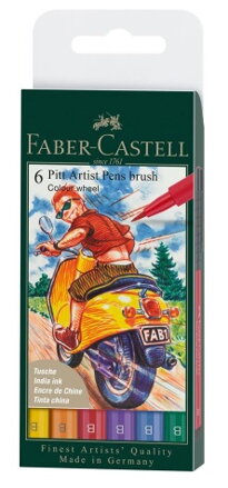 Pitt Artist pens brush Faber-Castell - colour wheel 6ks