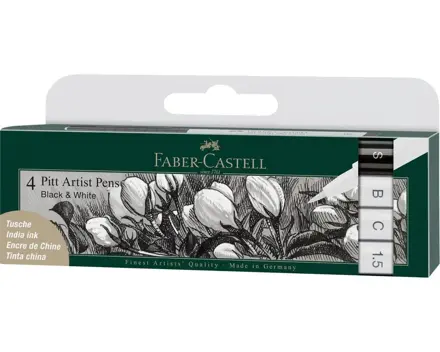 Pitt Artist pen Faber-Castell - black & white 4ks