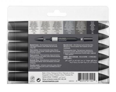 Winsor & Newton ProMarker - neutral tones, 6 ks