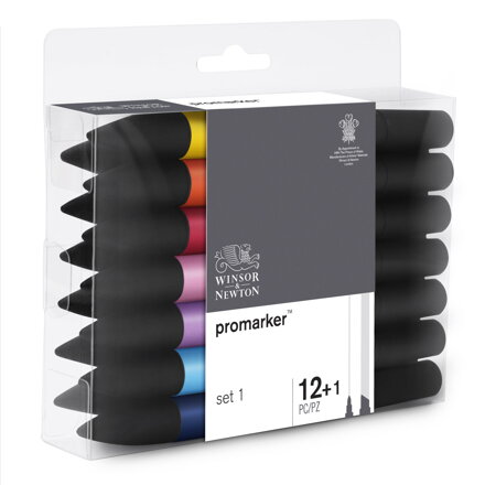 Winsor & Newton ProMarker - základné odtiene set1, 12 ks