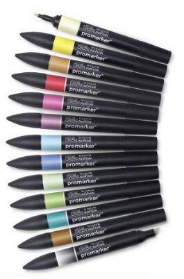 Winsor & Newton ProMarker - základné odtiene set2, 12 ks