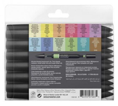 Winsor & Newton ProMarker - základné odtiene set2, 12 ks
