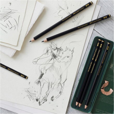 Grafit. ceruzky Faber-Castell Pitt Matt, 6 ks 