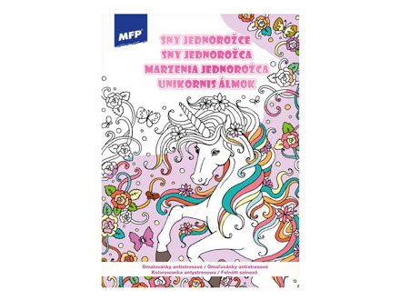 Antistresová omaľovánka A4 - sny jednorožca