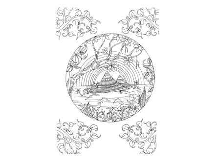 Antistresová omaľovánka A4 - tropický raj