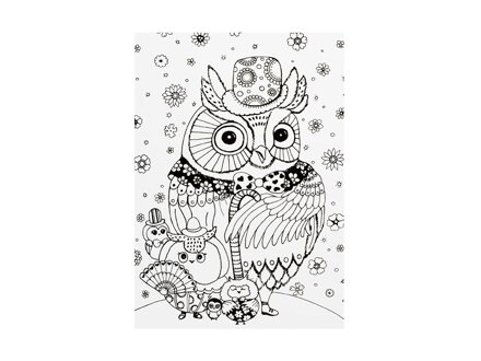 Antistresová omaľovánka A4 - milé sovy