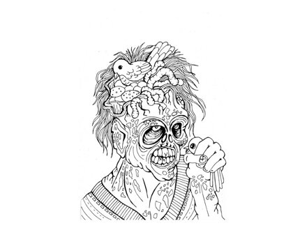 Antistresová omaľovánka A4 - zombie