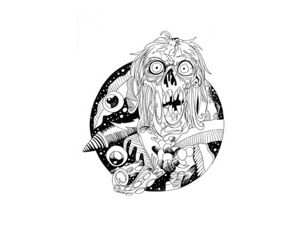 Antistresová omaľovánka A4 - zombie