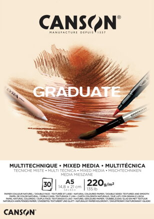 Canson - Graduate mix media - natur papier 220g/m2 A5