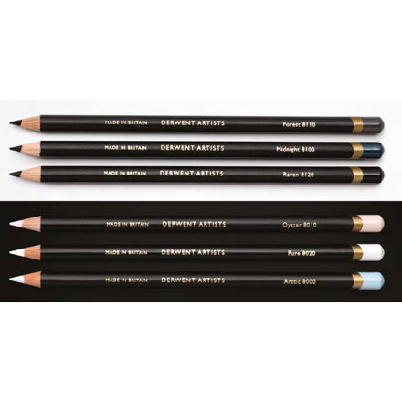 Derwent - Artists umelecké pastelky Black & White - 6ks