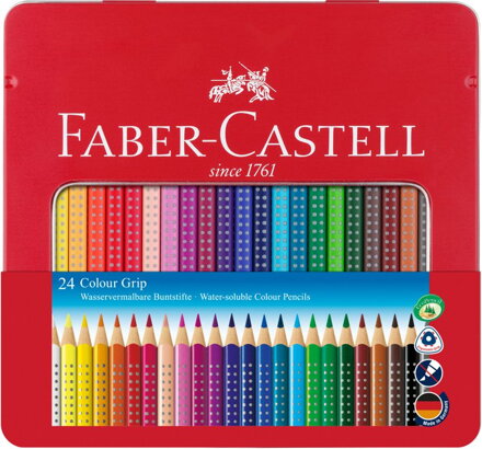 Faber-Castell - Grip pastelky v plechovej krabičke, 24 ks