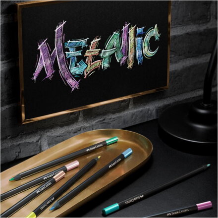 Faber-Castell Black Edition pastelky 12ks - metalické