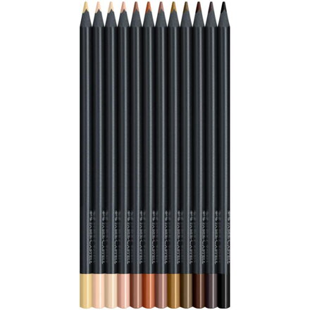 Faber-Castell Black Edition pastelky 12ks - odtiene pleti