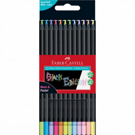 Faber-Castell Black Edition pastelky 12ks - neon & pastel