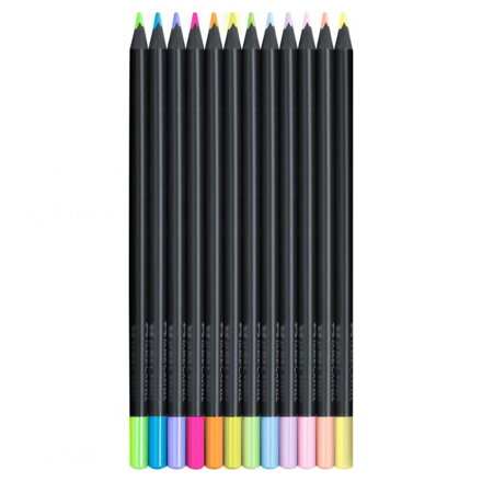 Faber-Castell Black Edition pastelky 12ks - neon & pastel