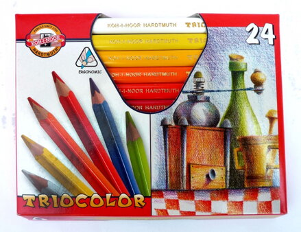 Koh-i-noor - Sada pasteliek Triocolor, 24 ks