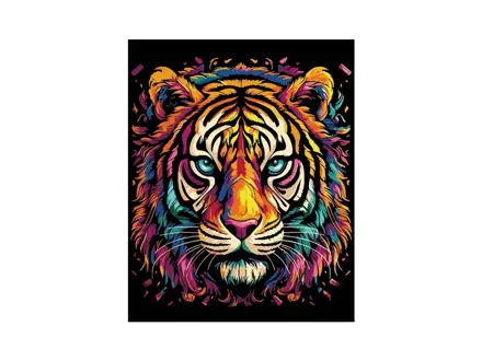 Maľovanie podľa čísel na čierne plátno - tiger 40x50cm