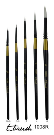 T-brush 1008R - okrúhly štetec, syntetický biely