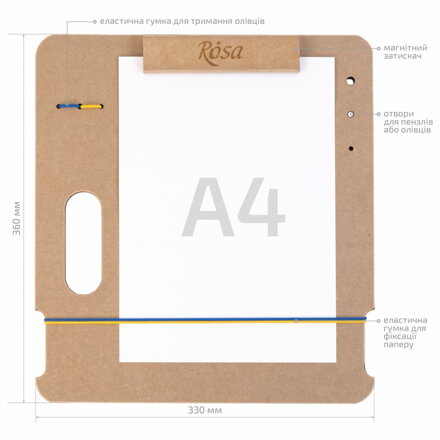 Kresliaca doska A4 s magnetickým klipom