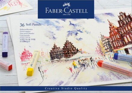 Suchý mäkký pastel Faber-Castell, 36 ks - hranatý