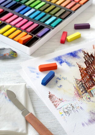 Mini suchý mäkký pastel Faber-Castell, 72 ks - hranatý