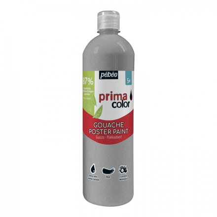 Pébéo temperová farba 1000ml: metalická strieborná