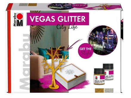 Marabu sada na dekoráciu Vegas glitter City life