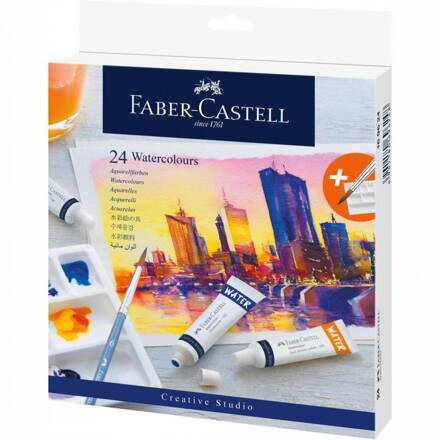 Akvarelové farby v tube Faber-Castell, 24 farebné