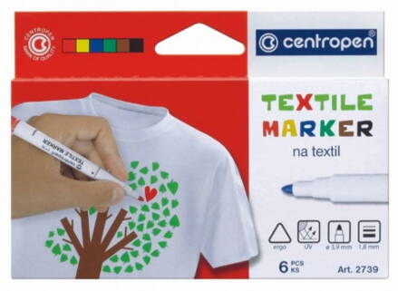 Centropen značkovač na textil 6ks