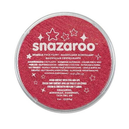 Snazaroo - farba na tvár, červená trblietavá 18 ml