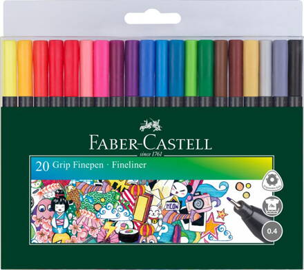 Faber-Castell grip popisovač 0,4mm - 20ks