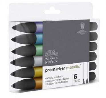 Winsor & Newton - metalické odtiene, 6 ks