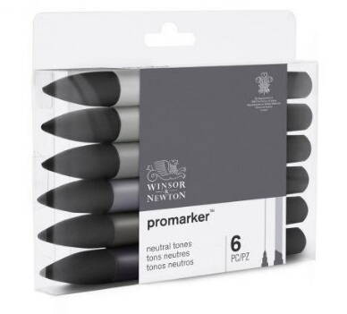 Winsor & Newton ProMarker - neutral tones, 6 ks